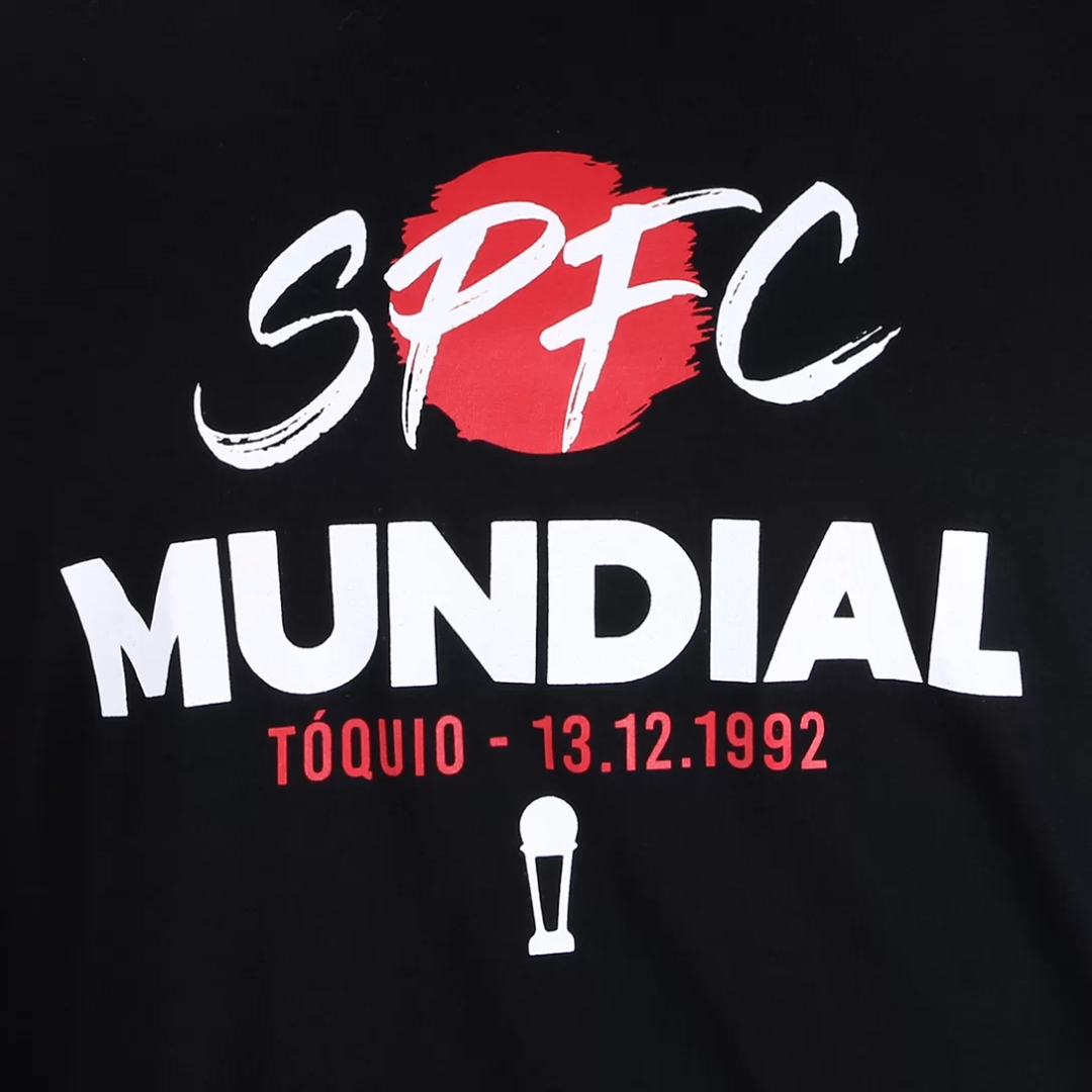 Camiseta São Paulo RetrôMania Mundial Japão Masculina - Preto