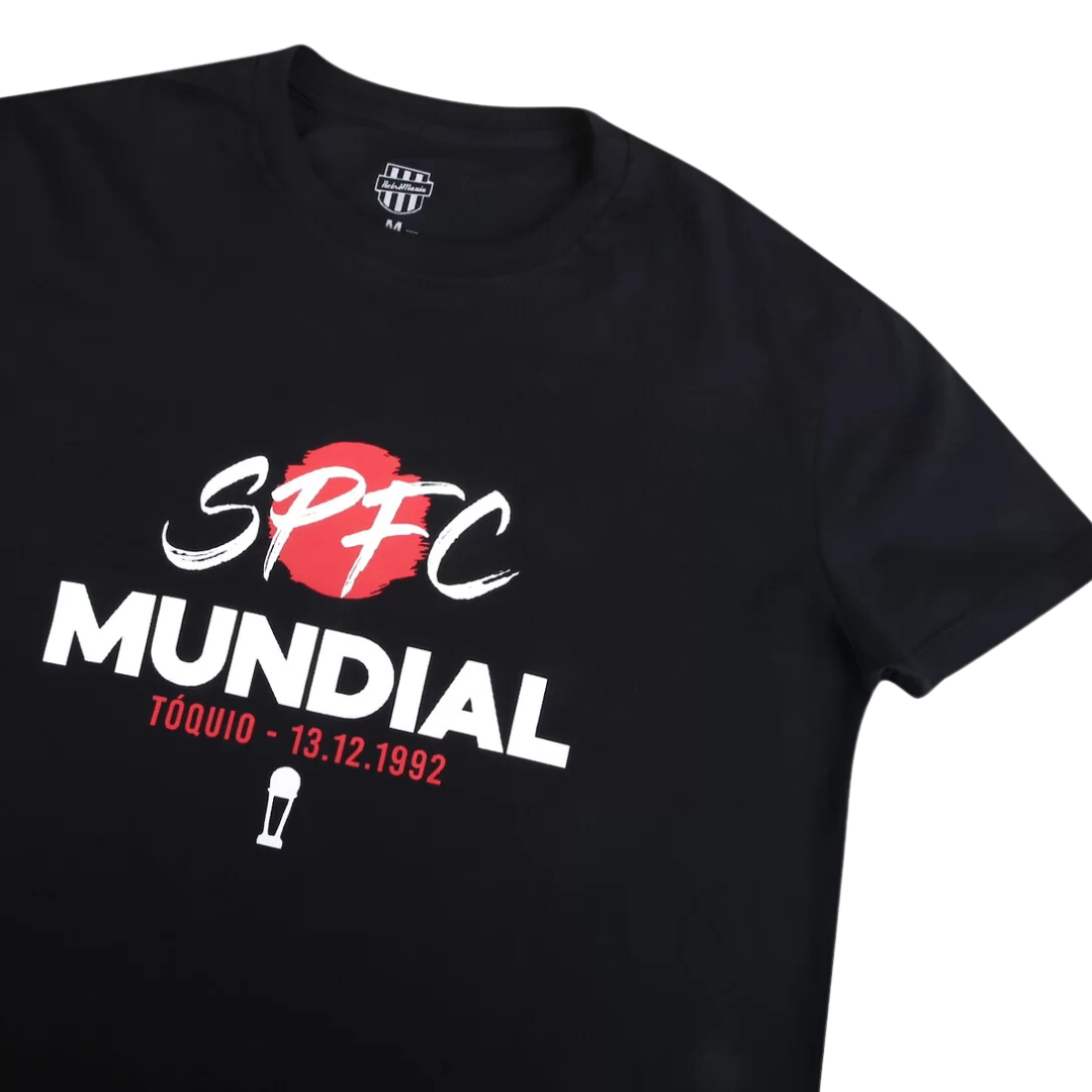 Camiseta São Paulo RetrôMania Mundial Japão Masculina - Preto